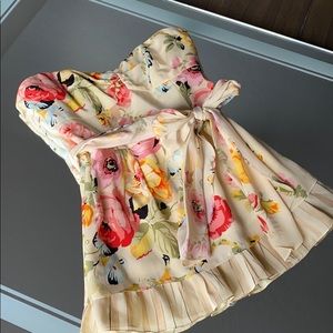 Nanette Lepore silk strapless bustier top